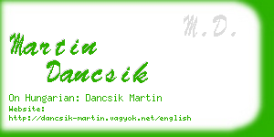 martin dancsik business card